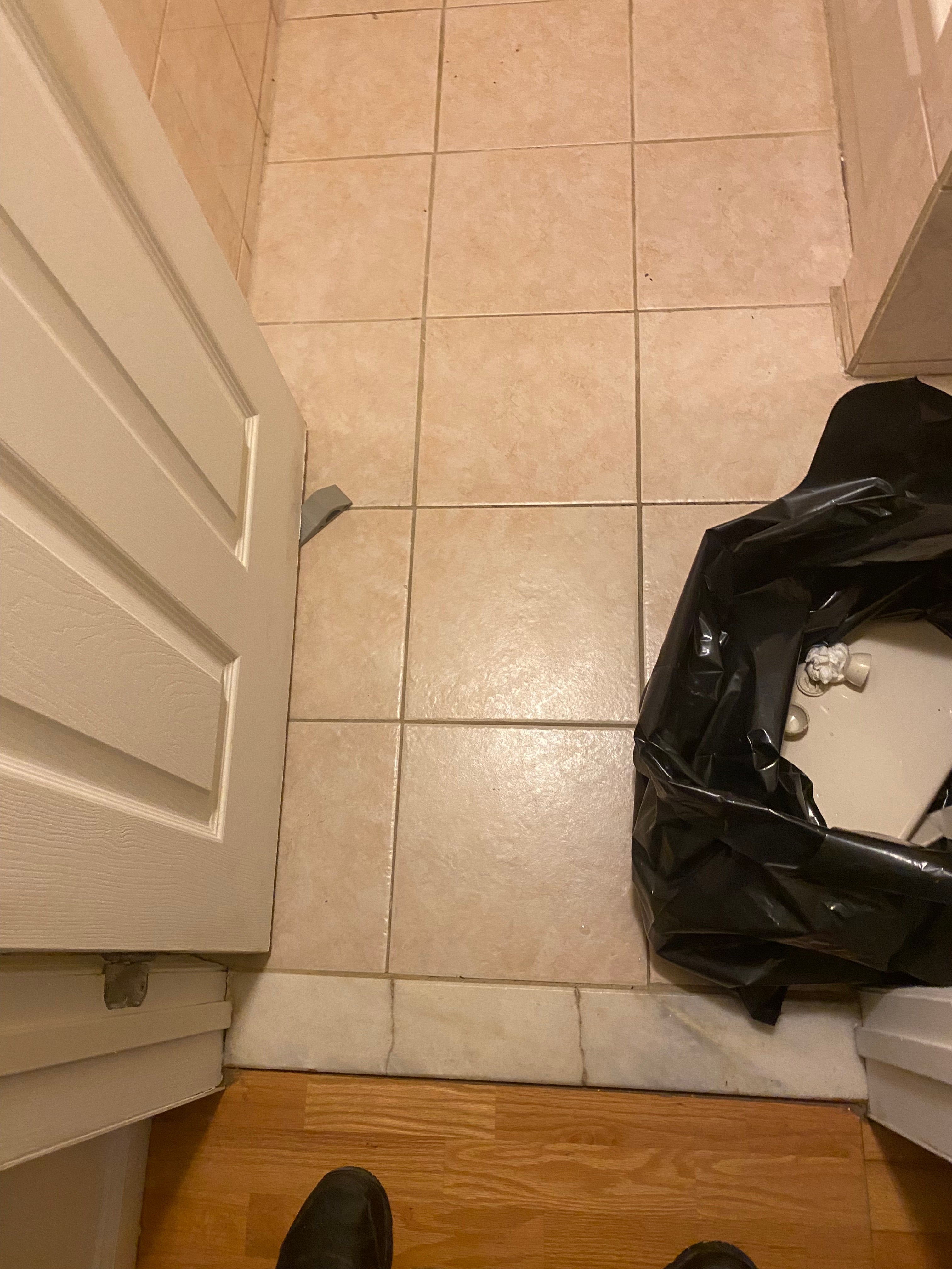 old floor tile and threshold 